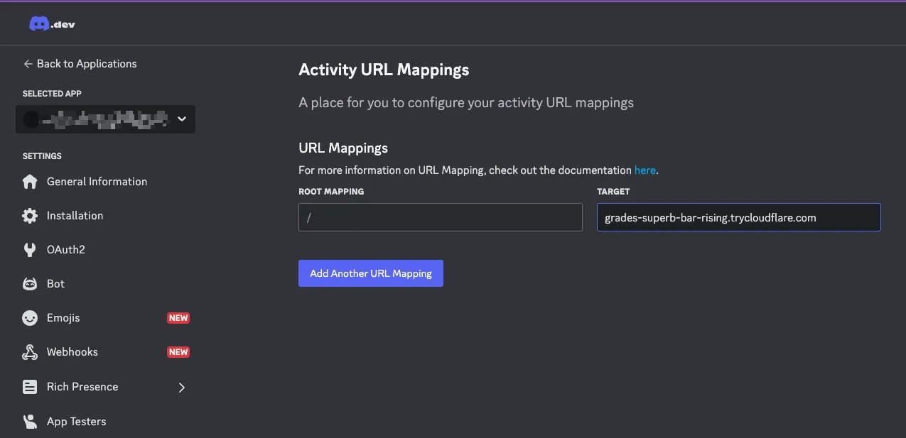 截图：活动 URL 映射