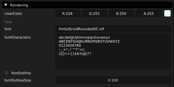 Font rendering settings in the editor.