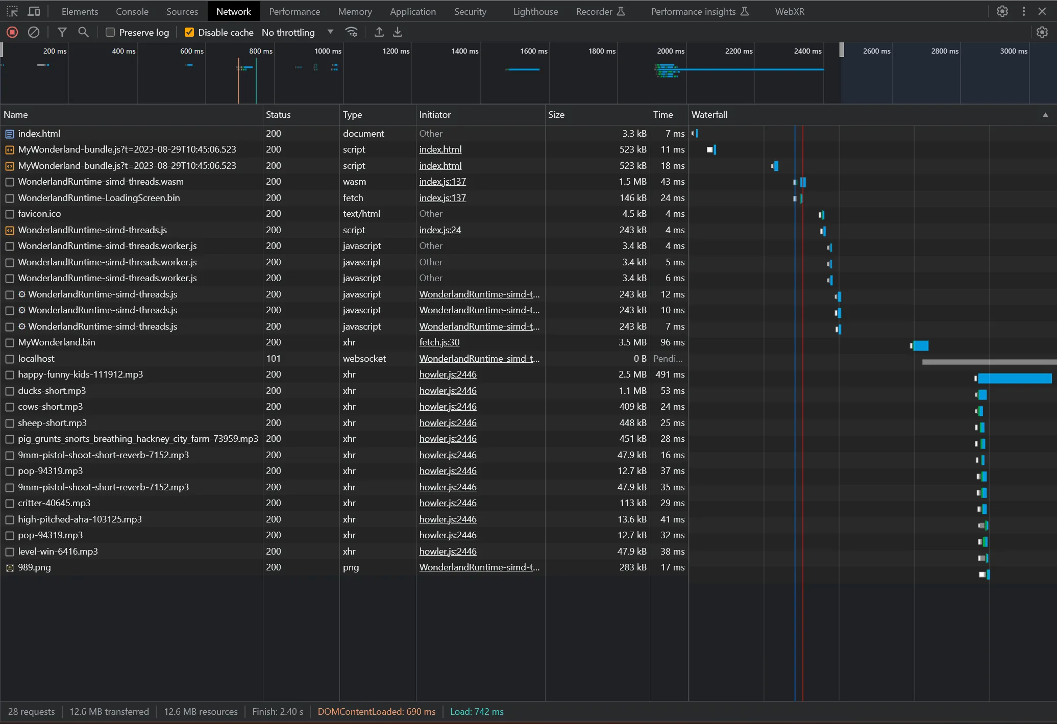 Chrome's Networking-Tab