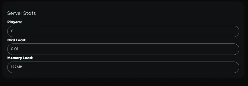 Screenshot: Server Stats