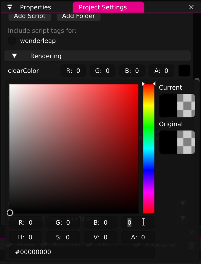 Screenshot: Getting Started AR - Make clear color transparent