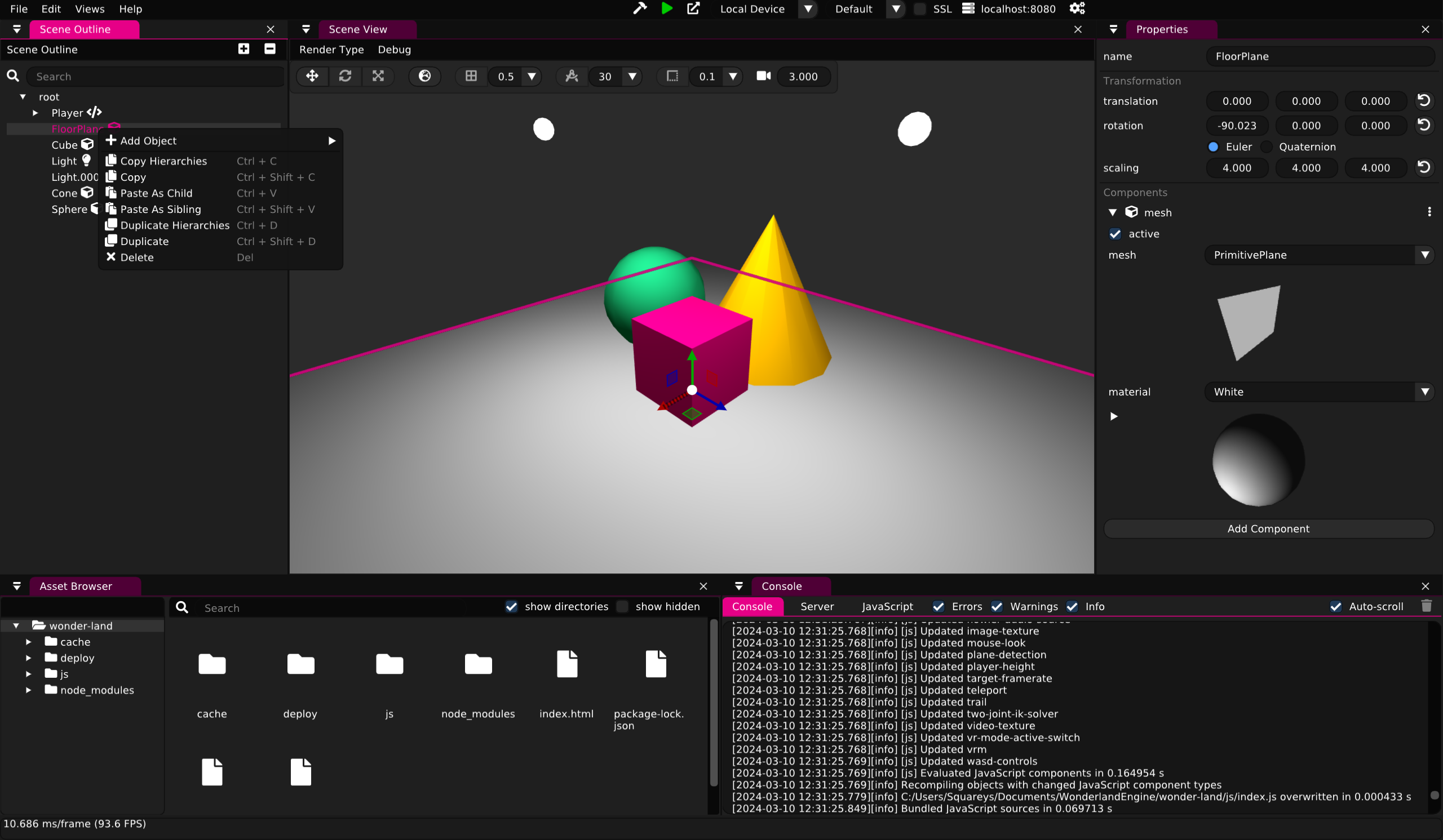 Screenshot: Old Wonderland Editor UI